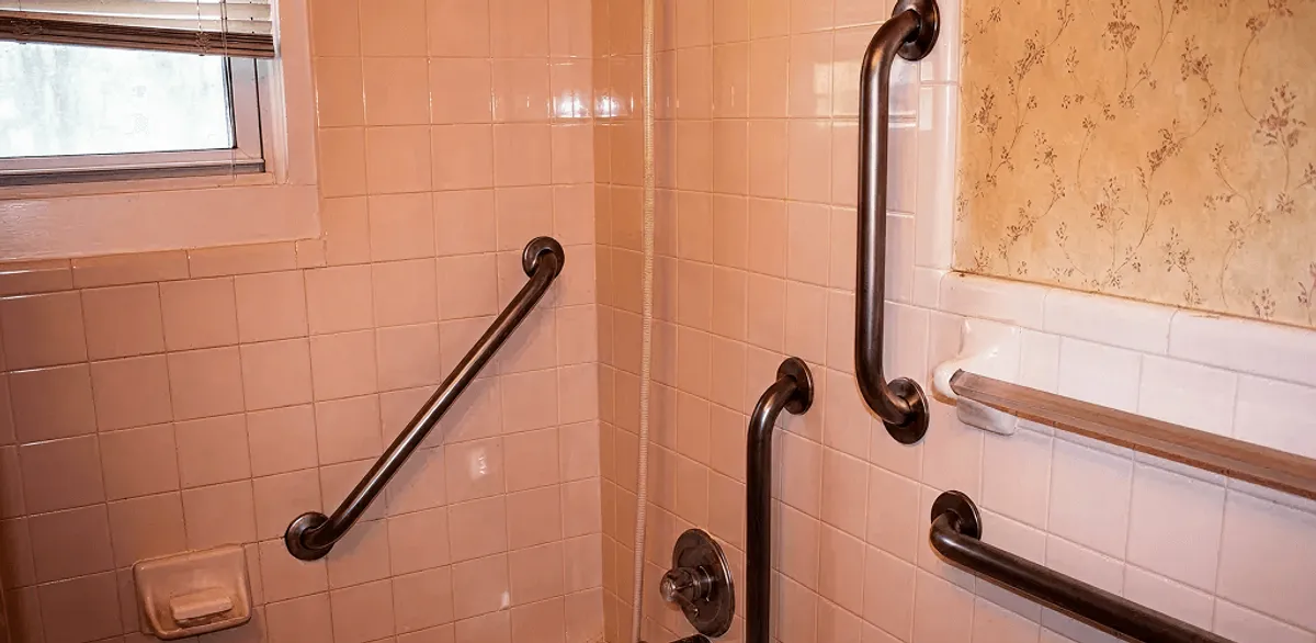 Shower grab bar installation for bathroom safety and accessibility in Los Angeles, CA