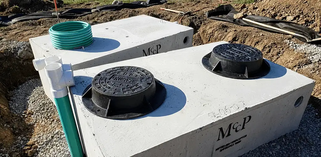 Grease trap installation unit set in place for drainage protection in Los Angeles, CA
