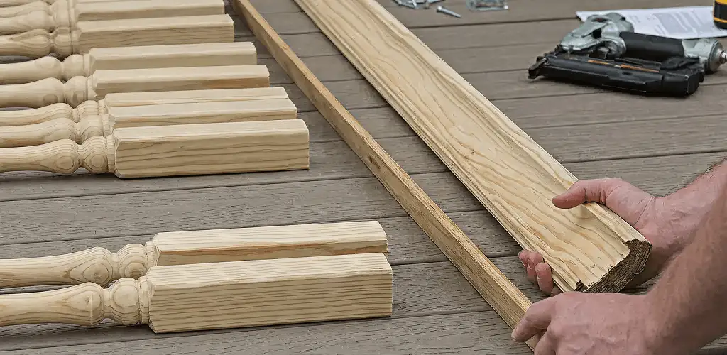Handrail installation materials and wood components for stair rail work in Los Angeles, CA